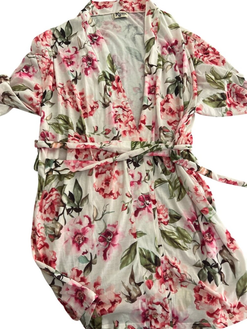 Show Me Your Mumu Brie Floral Short Sleeve Robe Kimono Coverup OS